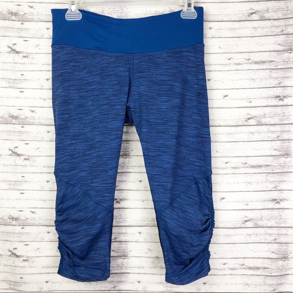 Lululemon Vent It Out Blue Space Dye Twist Crop